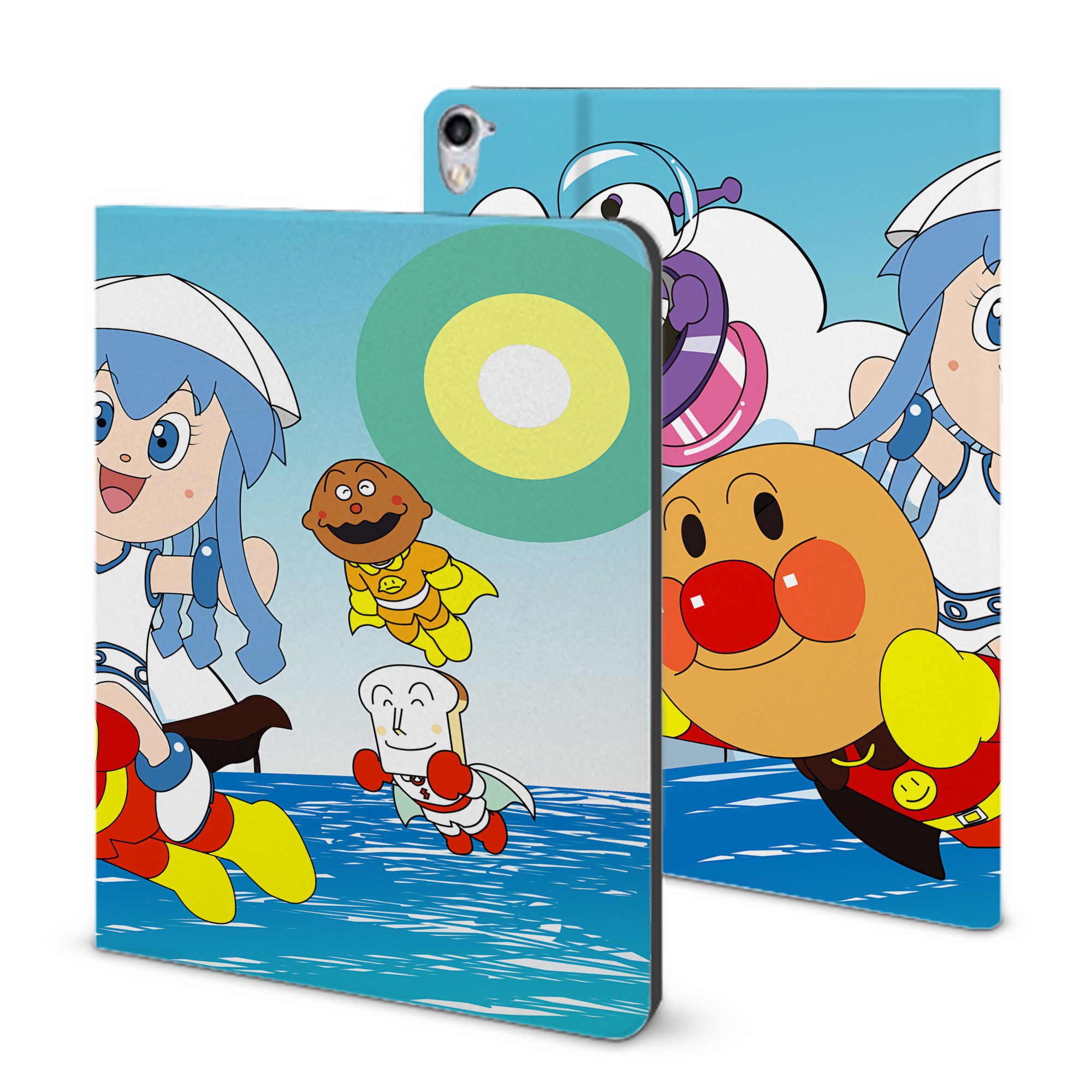 （画像用） アンパンマン Anpanman IPad ケース ブック型 PUレザー TPU 耐衝撃 軽量 薄型 ペン収納なし 全面保護 IPad 各モデル対応